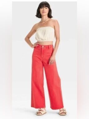 NEW, Universal Thread Womens Sailor Wide Leg High Rise Red Pants